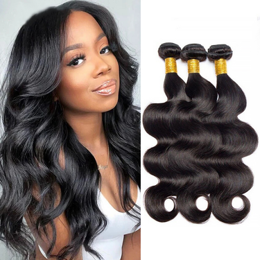 100% real human hair bundle and hair block combination set, BODY hair spring with 13*4 lace hair blocks, 3pcs hair bundles + 1pcs hair block_voghion.com