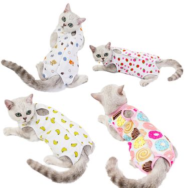 Cotton Kawaii Pet Striped Jumpsuit Dog Clothes For Small Dogs Cartoon Pattern Dog Pajamas Chihuahua Kitten Puppy Girls Dog Shirt_voghion.com
