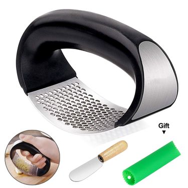 New 430 Stainless Steel Ring Garlic Press Multi Function Manual Garlic Paste Creative Garlic Twister Kitchen Round Garlic Grinder_voghion.com