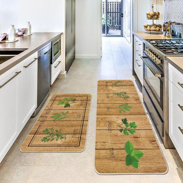 flower holiday decoration kitchen floor mat long floor mat absorbent oil-absorbing kitchen mat home door mat_voghion.com