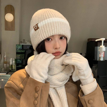 Winter Knitted Hat Scarf Gloves Set For Women - Soft Warm Fleece Lined Beanie Neck Warmer Mittens Trio, Stylish Cold Weather Accessories_voghion.com