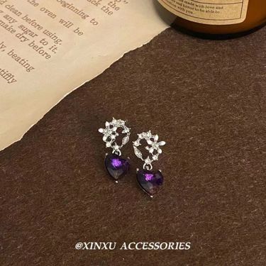 And Deep Space "purple Eye Pupil Love Zircon Earnail Female Niche Design 2024 New Earpiece_voghion.com