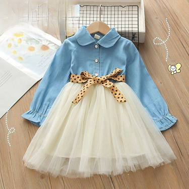 Kid's Clothing Girls spring and autumn new dress shirt dress small and medium sized children's long sleeved princess dress Western style skirt_voghion.com