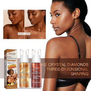 Body Highlighting Oil Brightening Makeup Diamond Skin Highlighting Oil Exploding Face and Body Makeup Setting Glitter_voghion.com