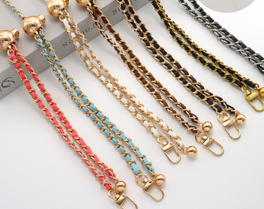 Exquisite small golden ball adjustment buckle strap small fragrant wind bag chain accessories shoulder strap adjustable oblique span metal chain_voghion.com