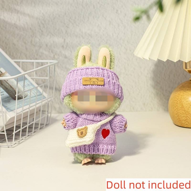 New Series 1st And 2nd Generation Universal Keychain Bag Accessories 3-piece Purple Sweater Design Set Knitted White Bag (sweater Only)_voghion.com
