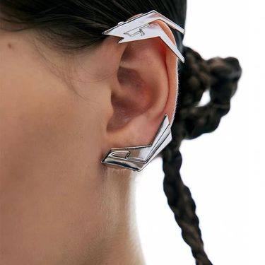 Women's Jewelry Futuristic Ear Hooks Cyberpunk Style Mechanical Style Cold Metal Niche Functional Design Earrings_voghion.com