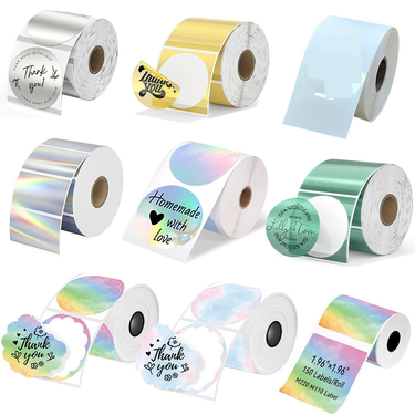 Customizable Thermal Laser Holographic Sticker Labels - Gold/Silver Reflective D30 Labels For Packaging & Branding_voghion.com