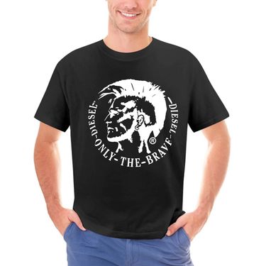 Mens LONG SLEEVE T-Shirt ACHEL Mohawk NAVY BLUE Casual Designer Jeans_voghion.com