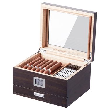 Drawer Humidifier Glasstop Cigar 50 Humidor And And Hygrometer Box Cigar Cedar_voghion.com