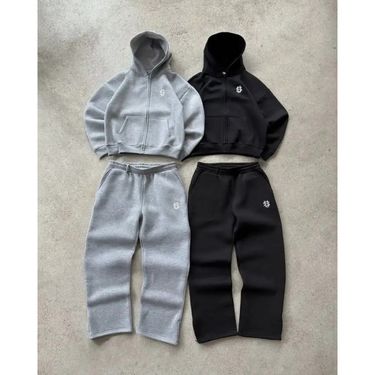 Embroidered Zip-Up Jogger Pants - Oversized Streetwear Sweatpants For Men & Women (S-3XL, Black/Gray/Pink)_voghion.com