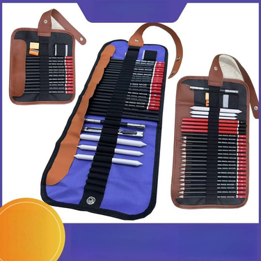 28-Piece Sketch Pencil Set With 15 Graded Pencils (3H-14B) - Professional Drawing Kit For Artists & Beginners_voghion.com