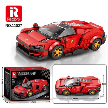 Building Blocks Eight Compartment Car Supercar Model Ornaments Children's Handmade Assembled Toys_voghion.com