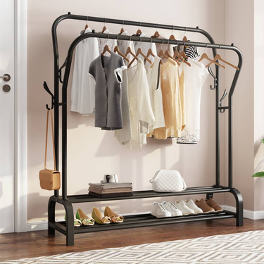 Heavy-Duty Adjustable Garment Rack – Indoor/Outdoor Clothes Drying Stand With Reinforced Frame (Multi-Functional, Space-Saving, Sturdy)_voghion.com