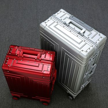 Aluminum-magnesium alloy luggage aluminum alloy trolley case aluminum frame metal aluminum case travel suitcase_voghion.com
