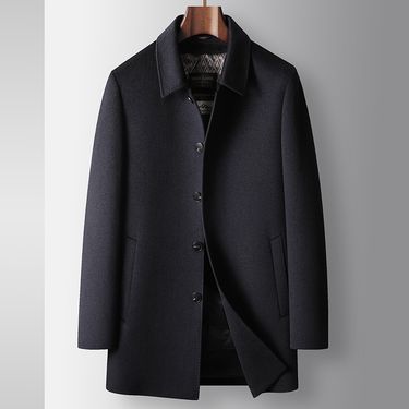 Men's Clothing Men's coat autumn and winter executive lapel cashmere youth high end business detachable liner double sided wool coat_voghion.com