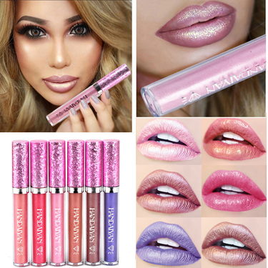 Diamond Pearl Lip Glaze Non Staining Cup Mermaid Concubine Lipstick Lipstick Diamond Sparkling Pink Lipstick_voghion.com