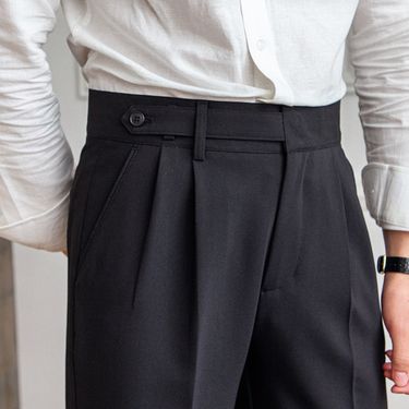 Men's Clothing men's commuting anti wrinkle casual nine point pants summer new all match retro designer niche trousers_voghion.com