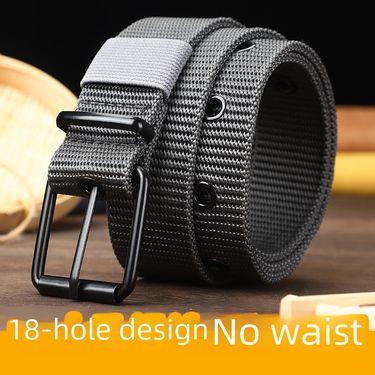 Lengthened porous pin buckle canvas belt unisex belt student youth military training full hole outdoor jeans belt_voghion.com