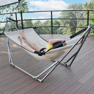 Folding Indoor And Outdoor Net Bed Single Or Double Person Moon Chair, Swing Bracket, Wild Man Hanging Bed, Anti Side_voghion.com