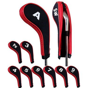 Kaou 10Pcs/Set Portable Golf Club Putter Head Zipper Long Neck Protective Case Cover_voghion.com