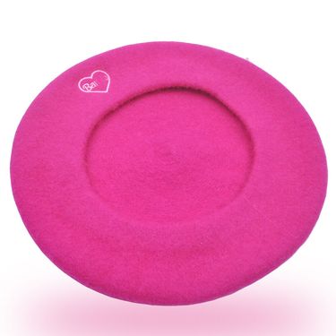 Hot Sale Panamanian women's wool painter beret warm winter fashionable pink heart embroidered princess hat Cap Y6_mkmklike.com