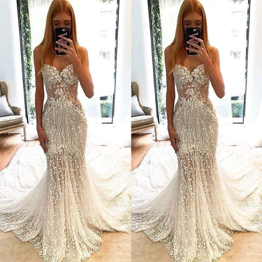 Women's fashion lace bag hip wedding Bridesmaid banquet dress_voghion.com