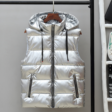 Men's Clothing vest autumn and winter bright surface coat down cotton vest shoulder warm vest style trendy outerwear couple vest_mkmklike.com