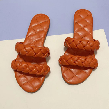 Stylish flat braided strap sandals_voghion.com