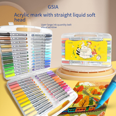 Soft Tip Alcohol-Based Acrylic Markers - 24/36/48/60 Colors, Quick-Dry, Blendable, No Bleed Through For Artists & Students_voghion.com