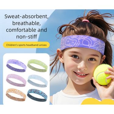 Children's Sports Sweat-Absorbent Breathable Headband Running Basketball Tennis Anti-Sweat Hairband Unisex Hair Tie_voghion.com