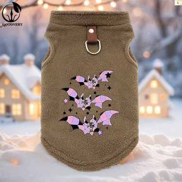GOODVERY Halloween Style Mysterious Pattern Print Pet Clothes Winter Soft Fleece Pet Dog Clothes Puppy Clothing French Bulldog Coat Pug Costumes_voghion.com