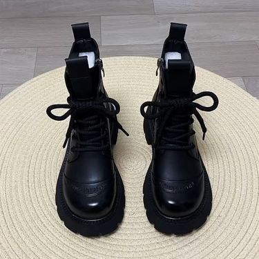 Thick women, 2024 autumn winter new collection, British style versatile and plush short boots, soft soled Martin boots_voghion.com