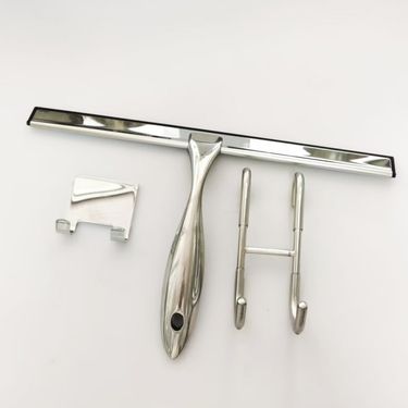 Universal Shower Scraper For Shower Doors, Bathrooms, Windows, And Car Glass - Stainless Steel, 10" (Long Handle), Silver_voghion.com