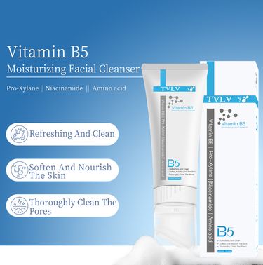 Cross Border TVLV Vitamin B5 Moisturizing Cleanser Deep Cleansing With Massage Brush Head Amino Acid Cleanser_voghion.com