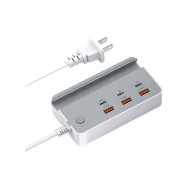 35W Intelligent USB Plug-in Multi-port PD Fast Charging Is Suitable For Apple Huawei Type-c Mobile Phone Bracket 6-port Charger._voghion.com
