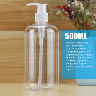 Thickened Plastic Dispenser, Waterproof Label, Soap Bottle 500ml, Bathroom Essential For Shower & Kitchen_voghion.com