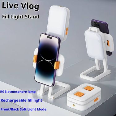 D2Pro Mini RGB LED Video Light With Built-in Stand – Portable 3-Color Temperature & RGB Fill Light For Vlogging, Selfies & Live Streaming_voghion.com