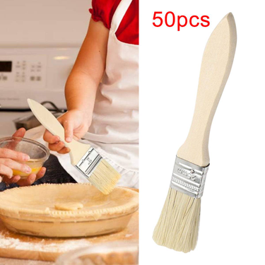 50Pcs Paint Wooden Handle Multipurpose Sauce Pastry Brushes Watercolor Painting Brush Tools_voghion.com