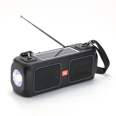 Bluetooth Speaker TG636 Wireless Solar Flashlight External Antenna Radio Speaker_voghion.com
