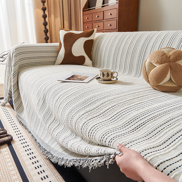Modern Simple Sofa Cover Sofa Towel Solid Color Line Sofa Cover Cloth High Grade Thick Sofa Cover_voghion.com