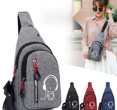 Nylon chest waist single shoulder crossbody luminous bag, outdoor sports and leisure bag for men_viptrois.com