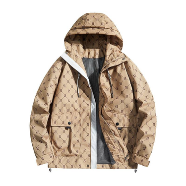 Men's Clothing unisex Camo Outdoor Jacket - Waterproof Windbreaker With Adjustable Hood (all-weather Adventure Wear)_voghion.com