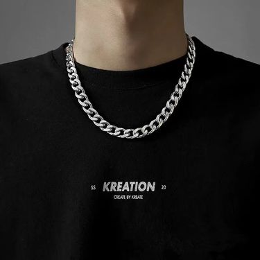 Necklace Simple Stainless NK Cuban Street Hip-Hop Titanium Steel Trendy Jewelry Chain_voghion.com