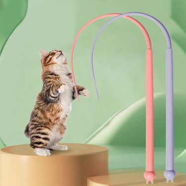 Pet Toys Teasing Wand Silicone Replacement Head Cat Self-Entertainment Realistic Mouse Tail Interactive Catnip_voghion.com
