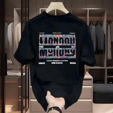 Men's Clothing Fashionable Simple Fashion Pure Cotton Short Sleeved T Shirt For Men Loose Versatile Light Luxury High End Short Sleeved Men_voghion.com