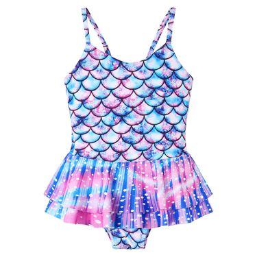 Mother & Kids children's clothing 2024 girls one-piece fish scale leopard print swimsuit girl skirt-style hot spring quick-drying breathable swimsuit_voghion.com