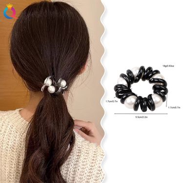 Pearl Telephone Line Hair Ring For Women With High Grade High Ponytail Hair Tie Hair Rope Rubber Band Hair Accessories_voghion.com