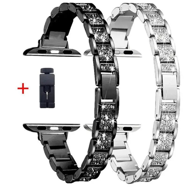 Bling Diamond Band Apple Watch Series 8 7 6 SE 5 45mm 41mm 40mm 44mm Metal Straps For iWatch Ultra 49mm Woman_voghion.com