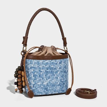 Fashion Shoulder Bag, Niche Design Woven Denim Blue Underarm Bag Shoulder Bag, Handbag 2025 New Fashion Retro Cute Hobo Bag._voghion.com